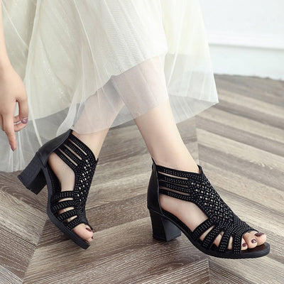 Zapatos cómodos para mamá con tacón romano y suela antideslizante