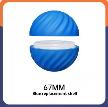 Blue gravitational jumping pet ball with a power button, shown next to an orange replacement shell for the toy. - Image 21