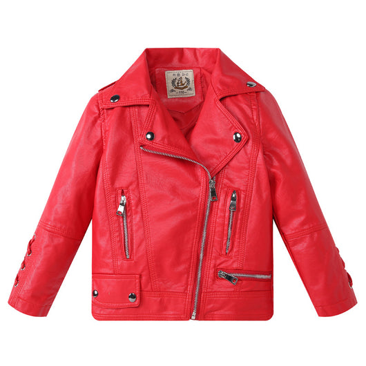 Chaqueta de Cuero Estilo Motociclista para Niños y Niñas - Image 5