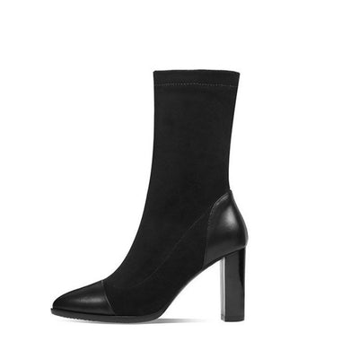 Botas Calcetín Tubo Delgado con Punta Afilada y Talón Reforzado - Image 4