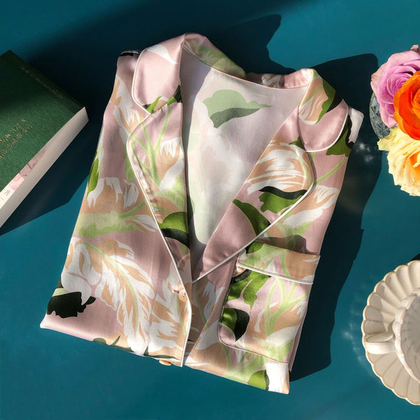 Conjunto de Pijamas de Seda para Mujer