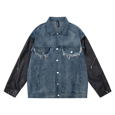 Chaqueta Denim Oversize con Detalles de Patchwork - Image 6