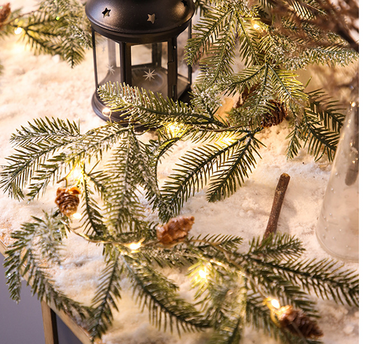 Lámpara de Pared LED con Decoración de Rattan y Agujas de Pino para Navidad - Image 14