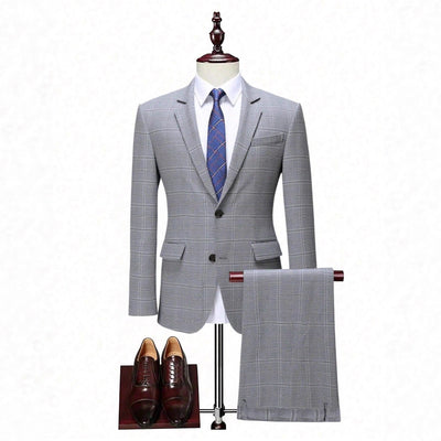 Traje Ejecutivo Slim Fit a Cuadros - Conjunto de Dos Piezas - Image 2