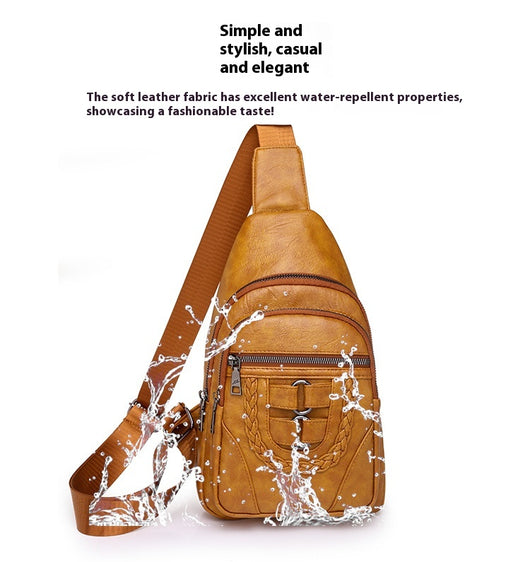 Bolso de Cuero PU Texturizado con Compartimento en el Pecho - Image 19