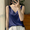 Blusa Suelta sin Mangas con Base Satinada Sedosa