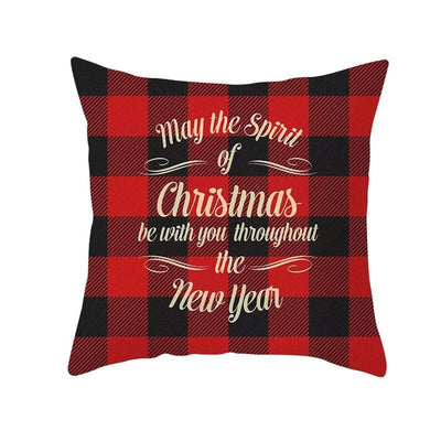 Funda de Almohada Navideña Cuadros Rojo Clásico - Image 5