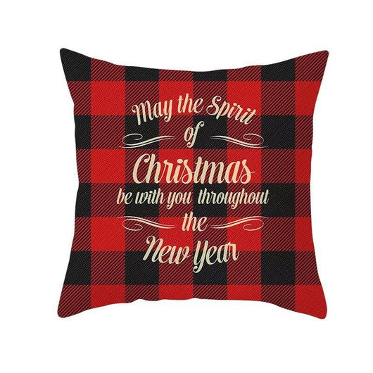 Funda de Almohada Navideña Cuadros Rojo Clásico - Image 5