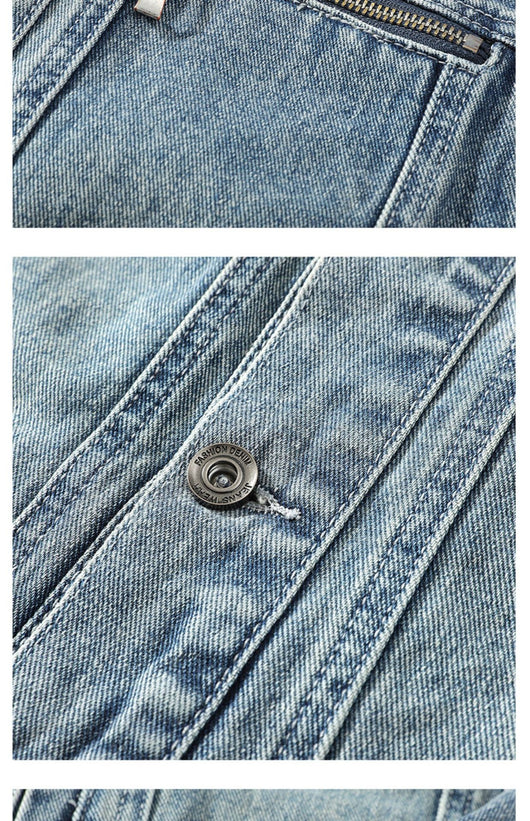 Chaleco Denim Lavado para Hombre con Cuello de Pie - Image 13