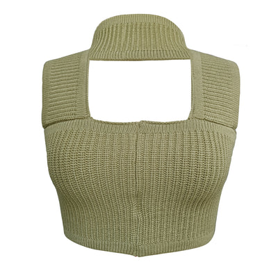 Blusa Tipo Halter de Fleece de Conejo para Mujer - Suéter Tejido Festivo - Image 18
