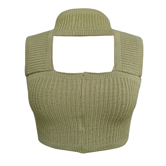 Blusa Tipo Halter de Fleece de Conejo para Mujer - Suéter Tejido Festivo - Image 18