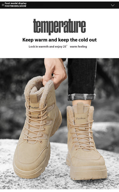Botas Cálidas Acolchadas de Algodón con Forro Polar para Hombre - Image 13