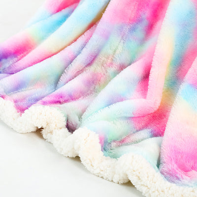 Manta Tie Dye Arcoíris de Doble Capa en Poliéster - Image 3