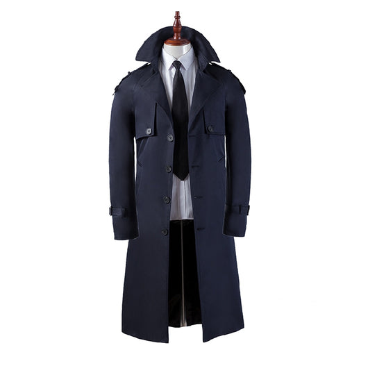 Abrigo Trinchera Largo Hombre Slim Elegante Negocios - Image 5