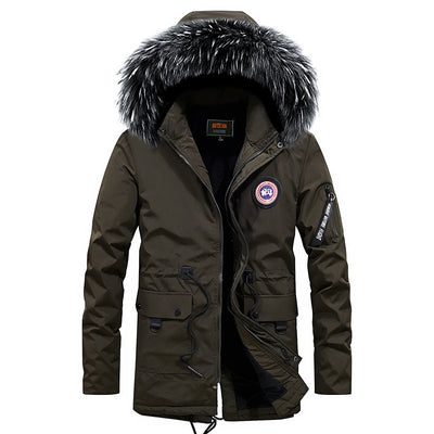 Abrigo de Invierno para Hombre con Cuello de Pelaje - Algodón Grueso y Cálido