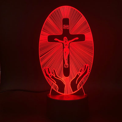 Lámpara 3D con Cruz Acrílica de Luz Nocturna - Image 6