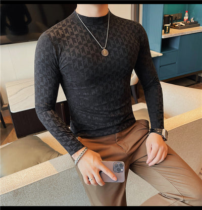 Camiseta Cuello Alzado Tendencia Moderna para Hombre - Image 26