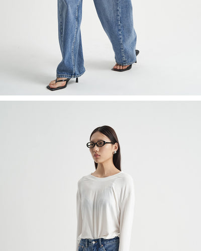 Pantalones Vaqueros Azul Desteñido Holgados Premium para Mujer - Image 16