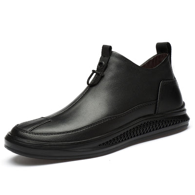 Botas Altas Casuales de Cuero Genuino Negro para Hombre - Image 4