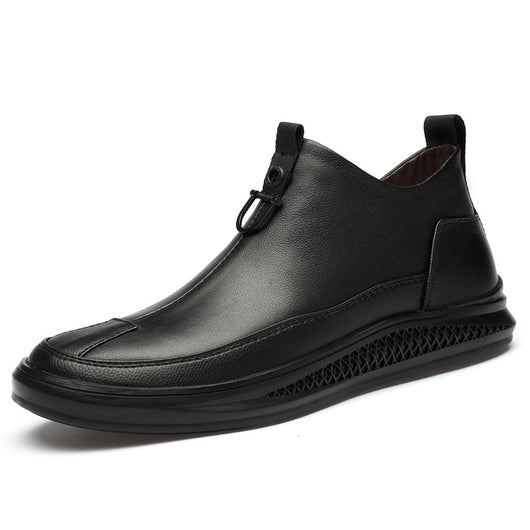Botas Altas Casuales de Cuero Genuino Negro para Hombre - Image 4