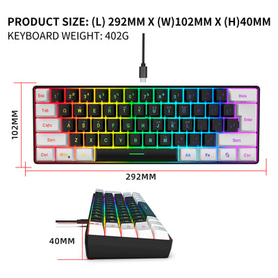 Teclado Membrana 61 Teclas con Cable Simple - Image 14