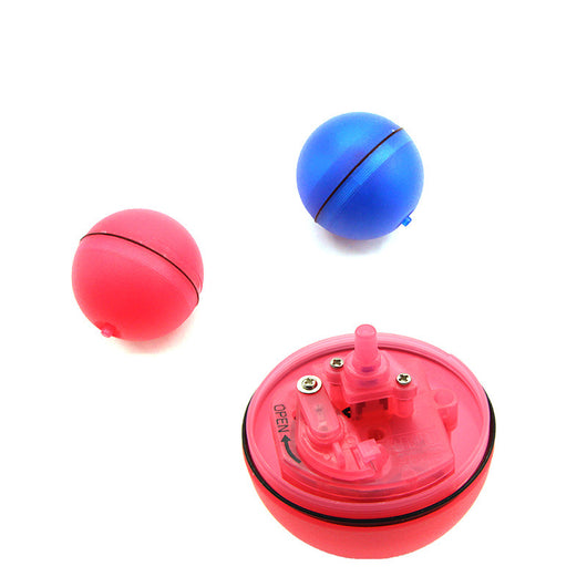 Blue LED Magic Ball pet toy for cats, packaged with batteries, measuring 6.4cm, on a white background. - Image 7