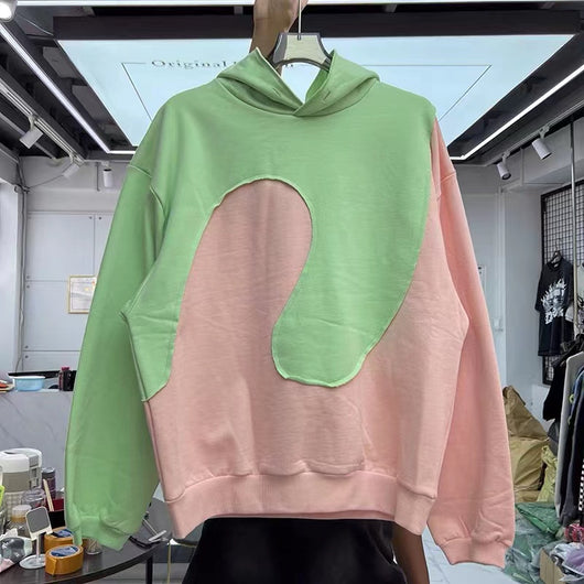 Sudadera con Capucha Patchwork Personalizada para Hombre