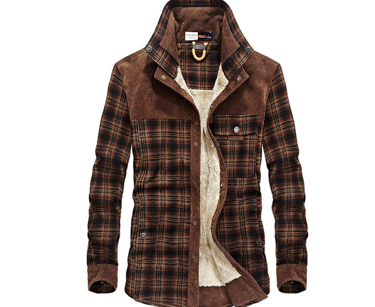 Camisa de Cuadros Térmica para Hombre - Algodón Cálido Manga Larga