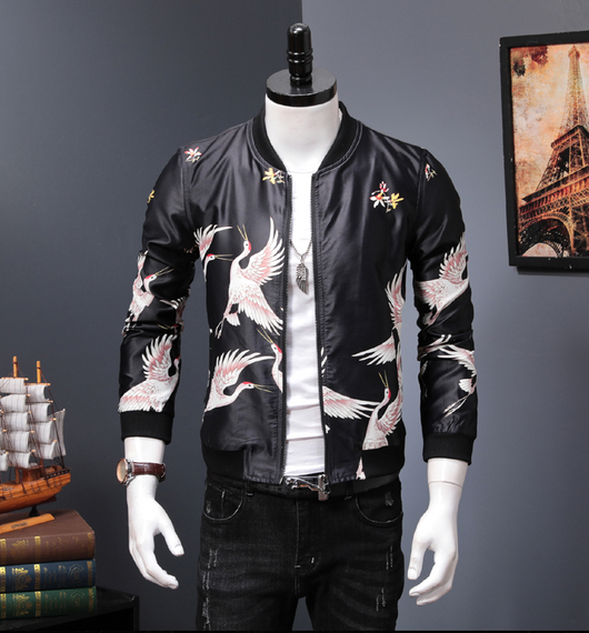 Chaqueta Bomber Estilo Japonés con Grúa Bordada - Abrigo Tendencia Otoño Unisex - Image 7