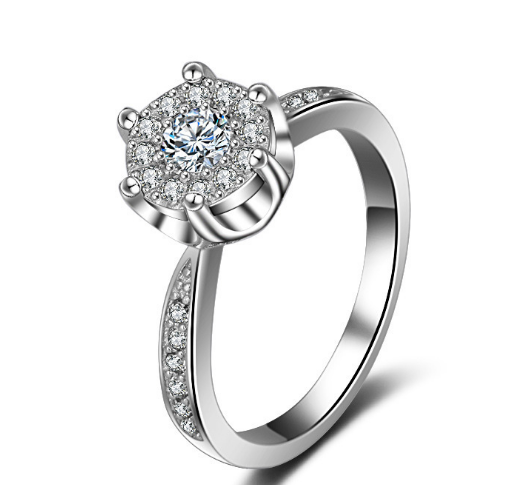 Anillo de Compromiso Delicado Corazón y Alma con Circonita para Mujer