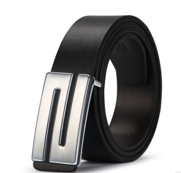 Cinturón de Cuero PU para Hombre con Hebilla Placa Moderna - Estilo Coreano Casual