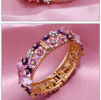 Brazalete Abierto con Mariposas y Flores Pintadas - Image 9