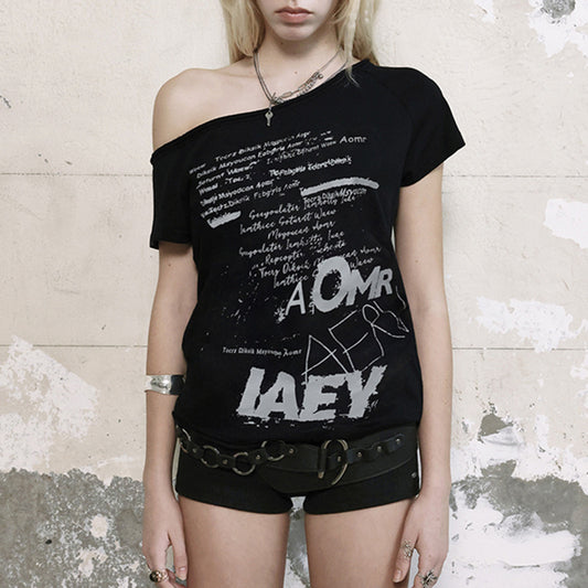 Blusa Suelta de Manga Corta con Cuello Redondo e Impresión Floral