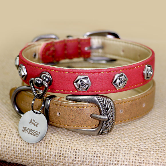 Collar de Cuero para Mascotas