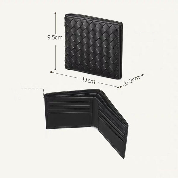 Billetera Tejida para Hombre - Cartera Corta Plegable Juvenil - Image 8