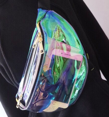 Bolsa Transparente Láser para Cintura - Bolsa Deportiva Multifuncional para Mujer