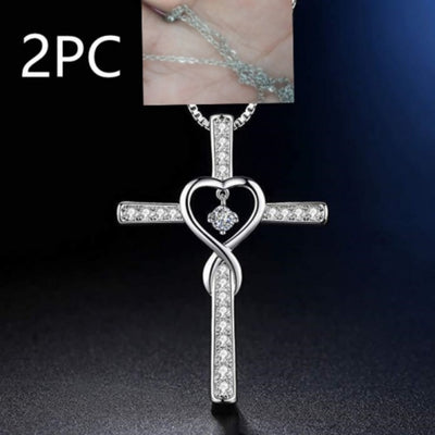 Collar Colgante Cruz Cristiana Fe y Amor Infinito con Piedra de Nacimiento - Image 39