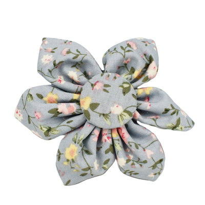 Collar Floral Azul de Algodón Poliéster para Mascotas - Image 5