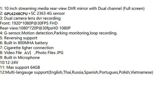 Espejo Retrovisor con Cámara Dashcam Dual Frontal y Trasera - Image 15