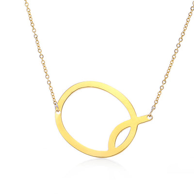 Collar Inicial Acero Inoxidable Chapado en Oro Rosa - Image 114