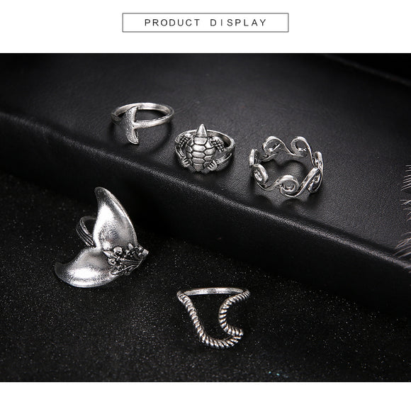Anillo Tortuga Geométrica Sirena