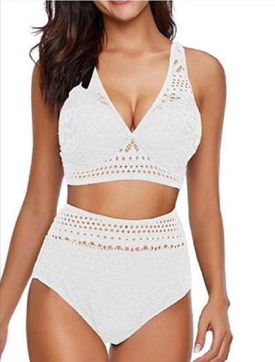 Bikini Enterizo de Cintura Alta con Detalles de Encaje - Image 6