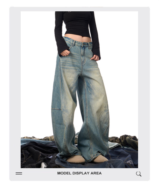 Pantalones Vaqueros Sueltos Desgastados con Efecto Vintage Mujer - Image 10