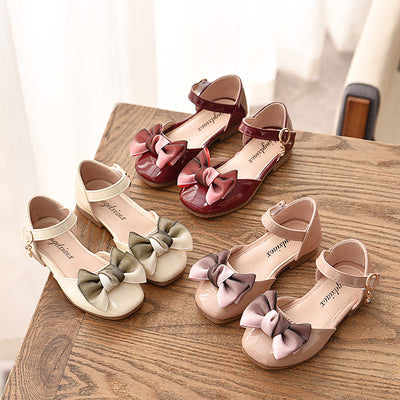 Sandalias Princesa para Niñas con Moño - Zapatos de Piel Suave y Flexible - Image 2