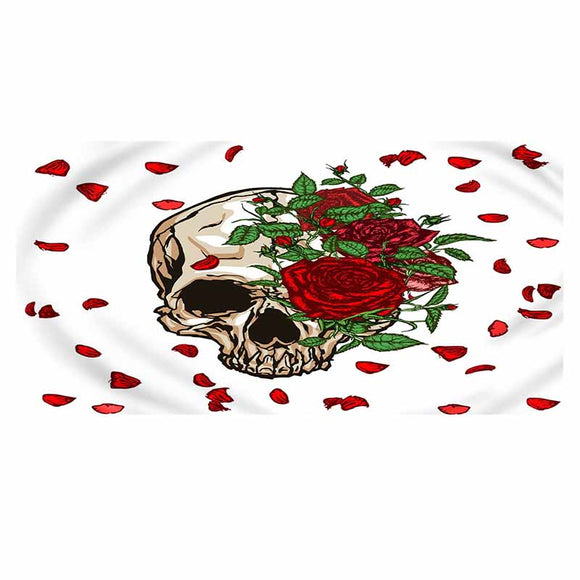 Toalla de Playa con Estampado de Calavera
