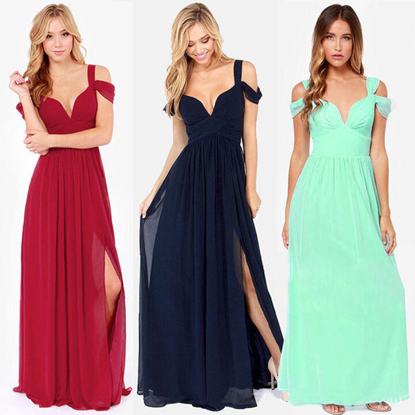 Vestido Largo Elegante Estilo Griego con Pliegues