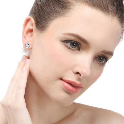 Aretes de Plata Esterlina con Diseño de Rosa - Image 2