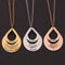 Collar Colgante de Acero Inoxidable Personalizado con Grabado de 3 Gotas de Agua y Nombre para Mujeres