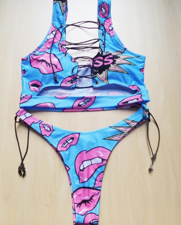 Bikini de Piña con Encaje para Mujeres de Busto Grande - Traje de Baño de Dos Piezas - Image 9