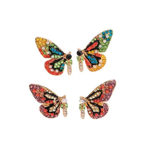Aretes de Mariposa de Cristal Multicolor - Image 4